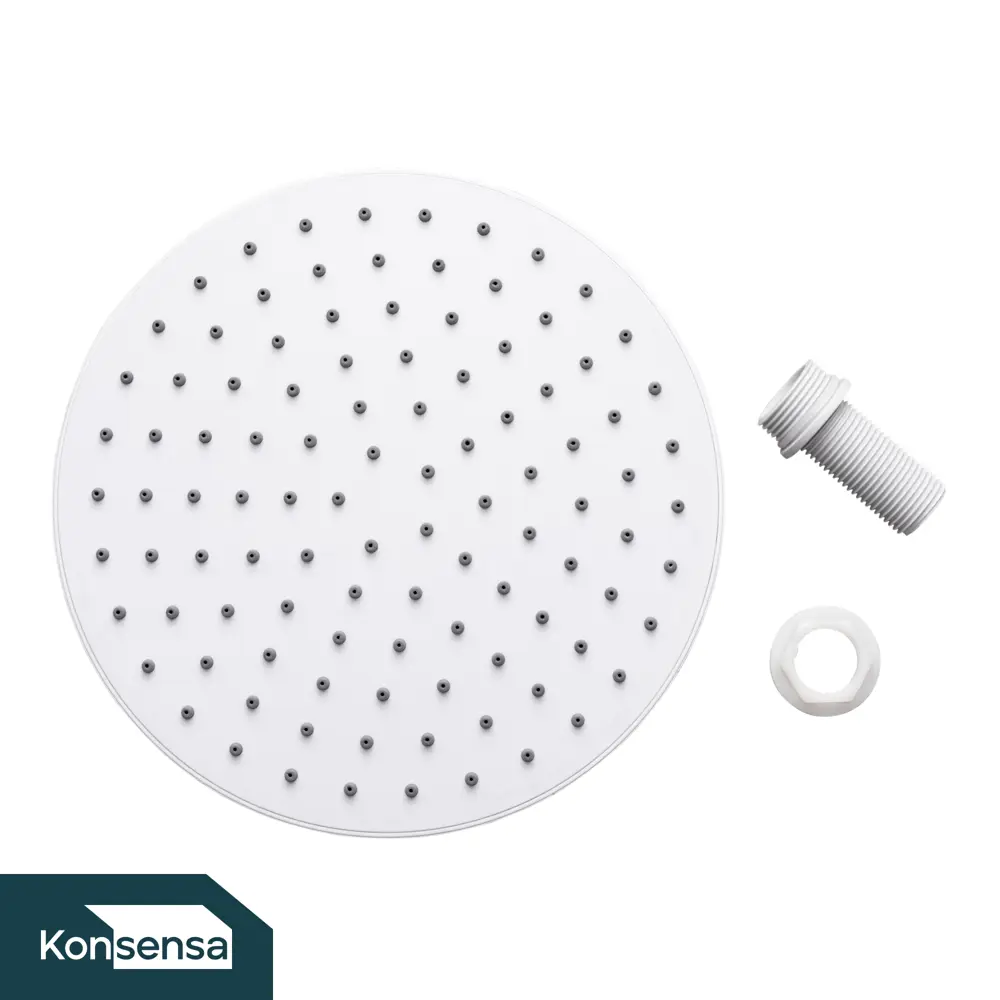Лейка для верхнего душа KONSENSA Борнео круглая цвет белый STLM-2106409 - Вид №1