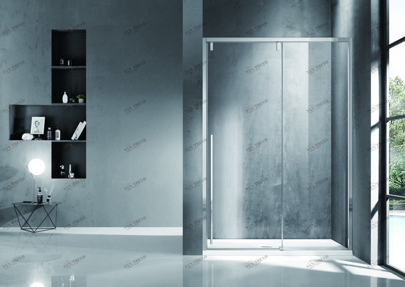 Душевая дверь в нишу с одной раздвижной дверью SLIM LINE BD120.4105A bravat 