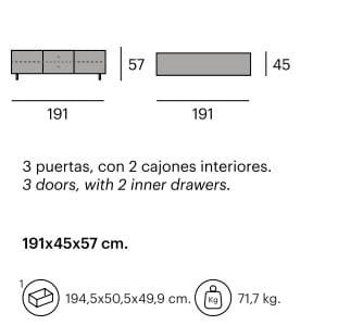 Низкий ротанг ТВ шкаф Pilma Virotec ARCH-00093484 - Вид №6