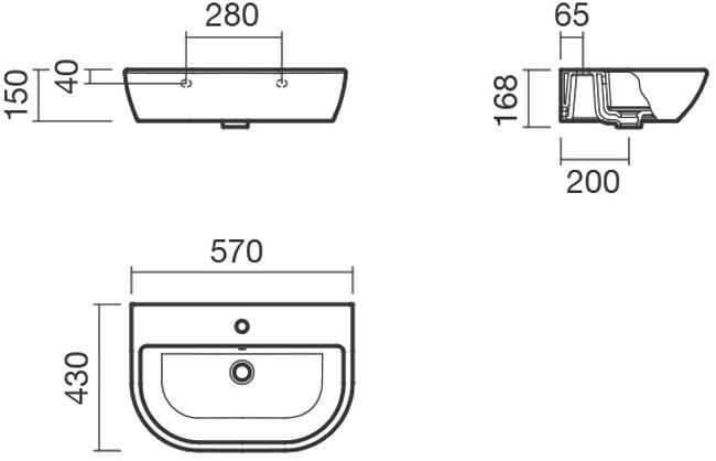 Раковина подвесная 57 Sanitana CORAL S10073936200000 - Вид №1