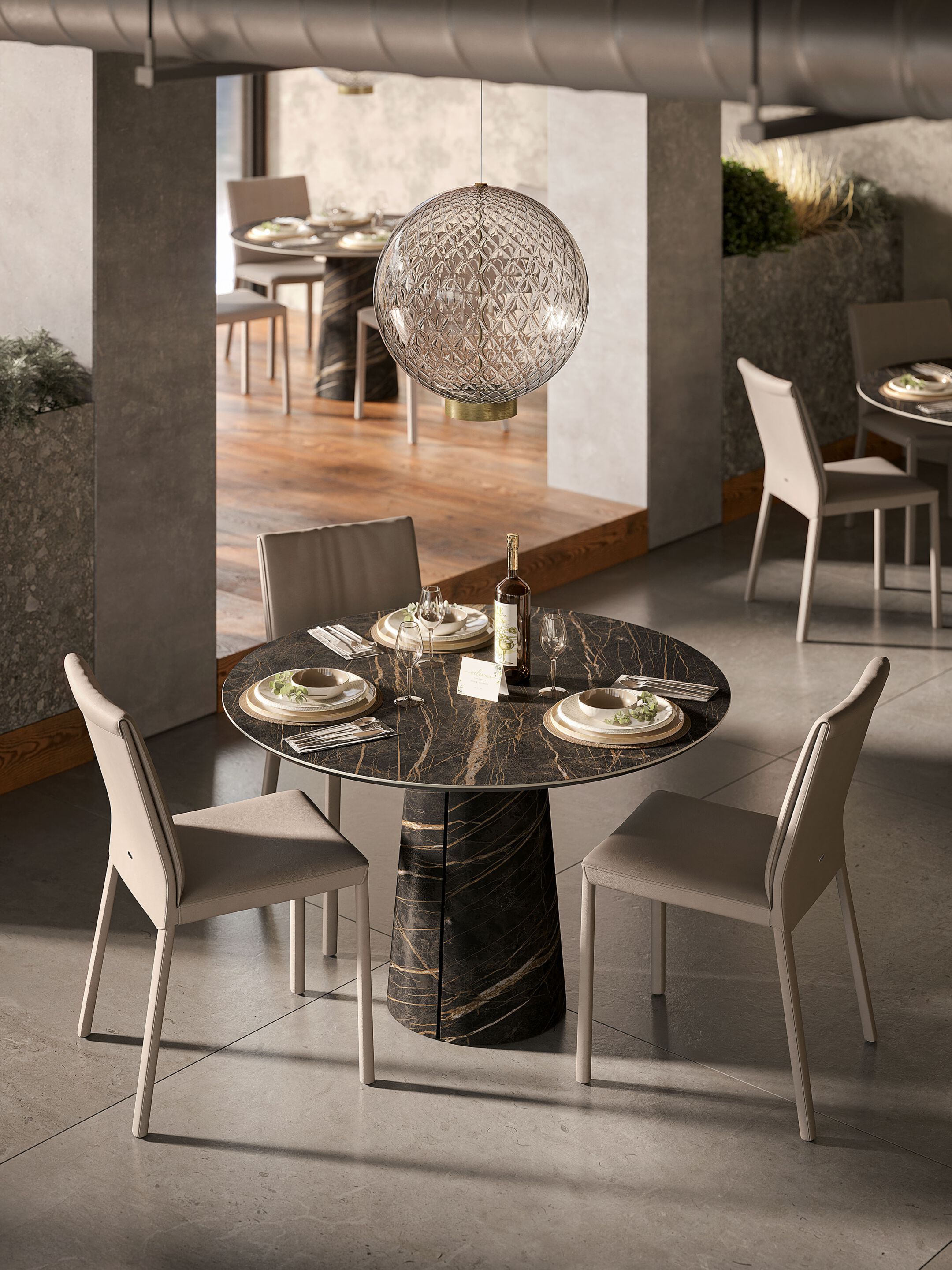 Круглый керамический стол Cattelan italia CUBA KERAMIK BISTROT ARCH-00070390 - Вид №2