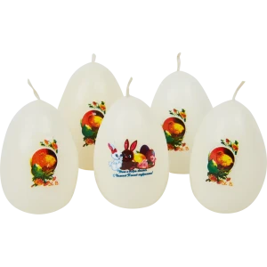 Набор свечей Яйцо-3 с декором 5,5 см 5 шт.