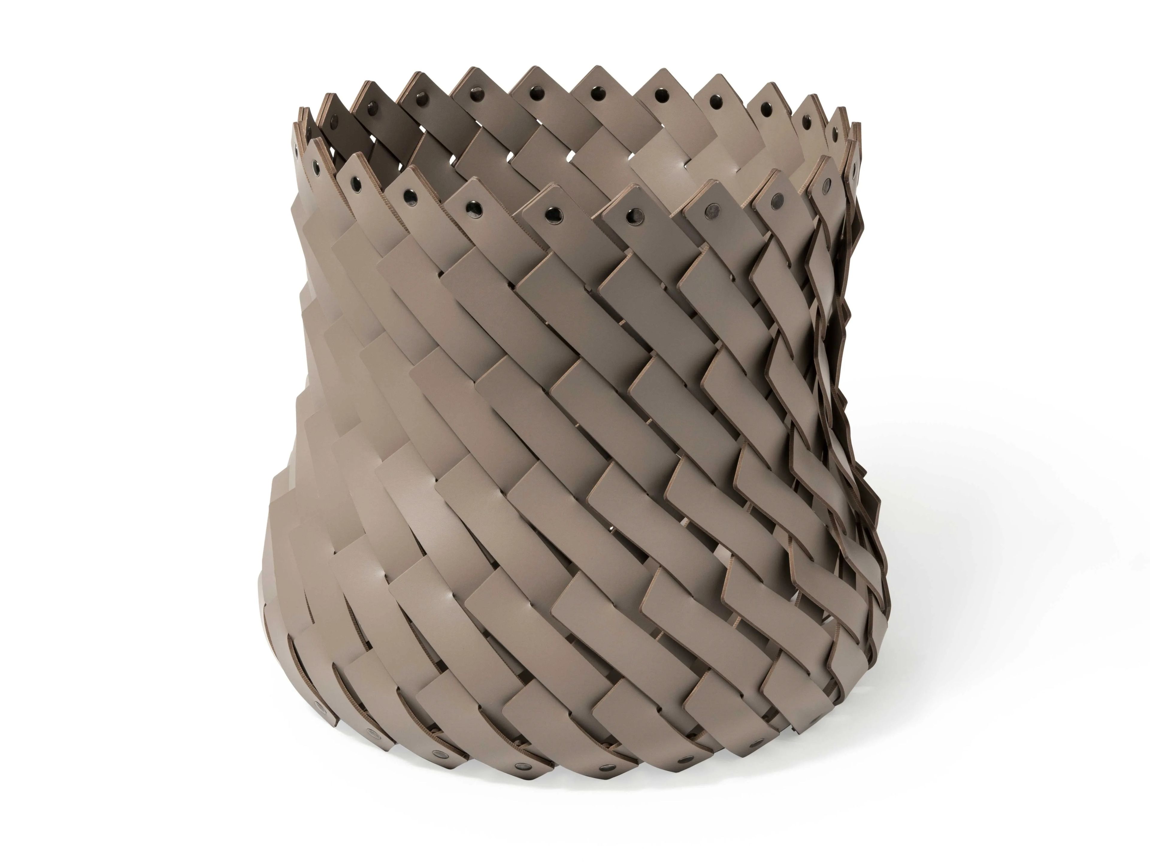 Круглый журнальный столик из регенерированной кожи Pinetti ALMERIA ARCH-00142103