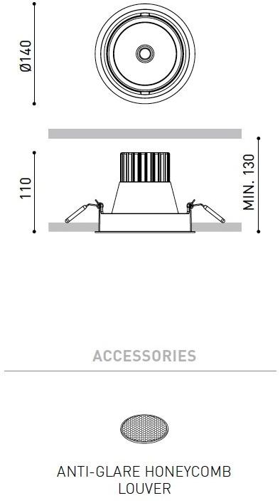 Arkoslight Регулируемый встраиваемый светодиодный светильник из алюминия Wellit sun-id-1464216 - Вид №25