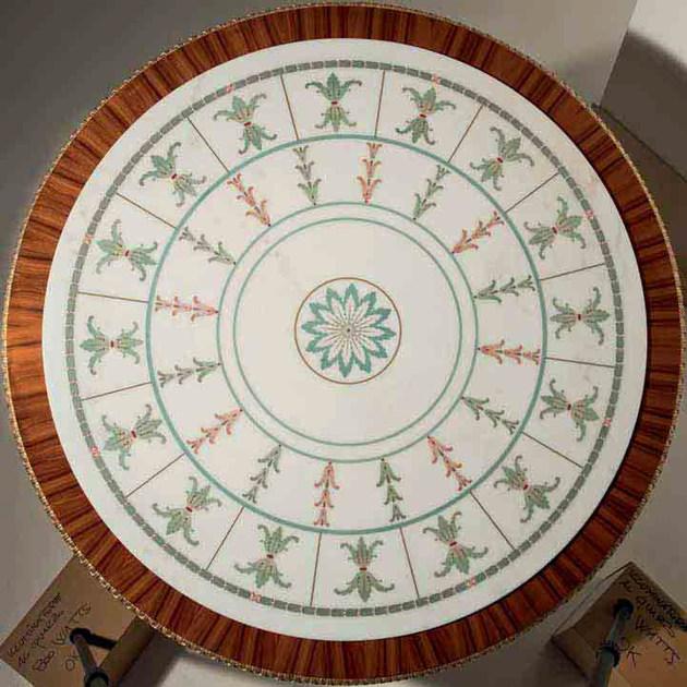 OAK Круглый стол из розового дерева с мраморной столешницей Galleria sun-id-1396366 - Вид №1