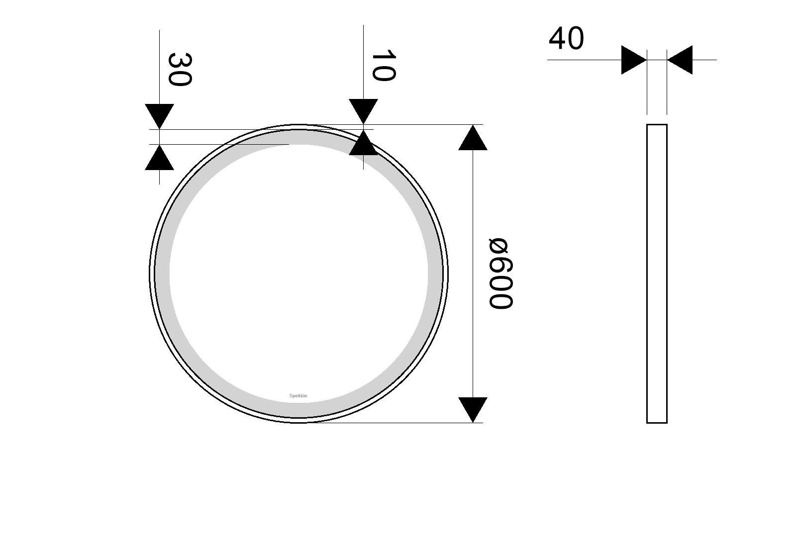 Круглое зеркало со встроенным освещением для ванной комнаты Spekkio Moon ARCH-00003233 - Вид №1