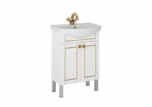 Тумба под раковину Aquanet Честер 60 белый/золото