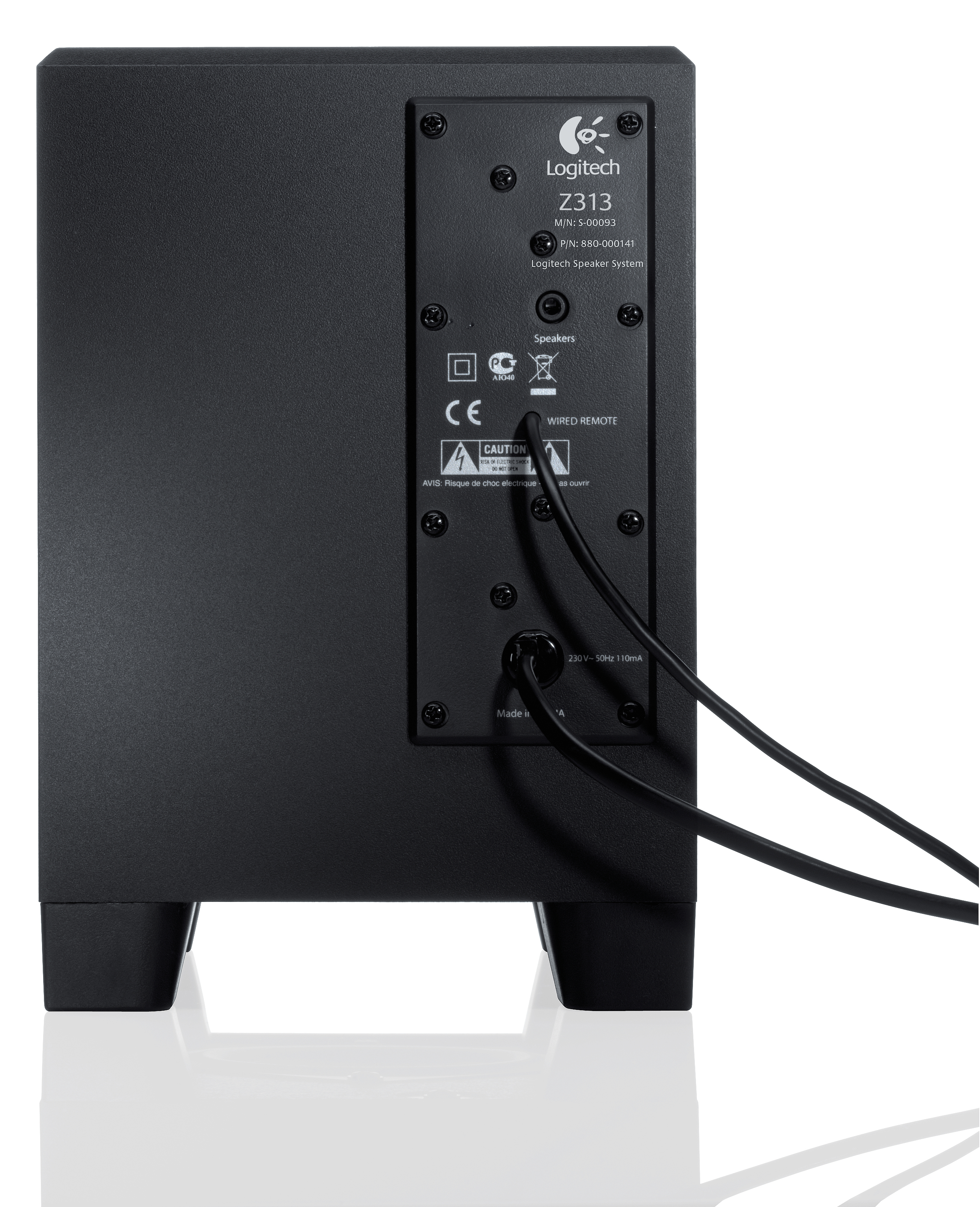 980-000413 Speaker system 2.1 z-313, 2*5+15w, 48-20000hz, line in/out , wired control pod, black Logitech Santreyd  - Вид №4