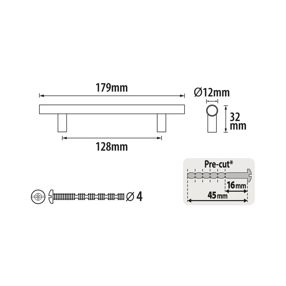 84335822 Ручка-рейлинг мебельная Sara 128 мм цвет никель 4 шт. STLM-1005746 INSPIRE  - Вид №4