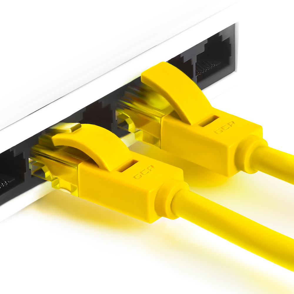 GCR-LNC02-20.0m патч-корд прямой 20.0m, utp кат.5e, желтый, позолоченные контакты, 24 awg, литой, , ethernet high speed 1 гбит/с, rj45, t568b Greenconnect Santreyd  - Вид №1