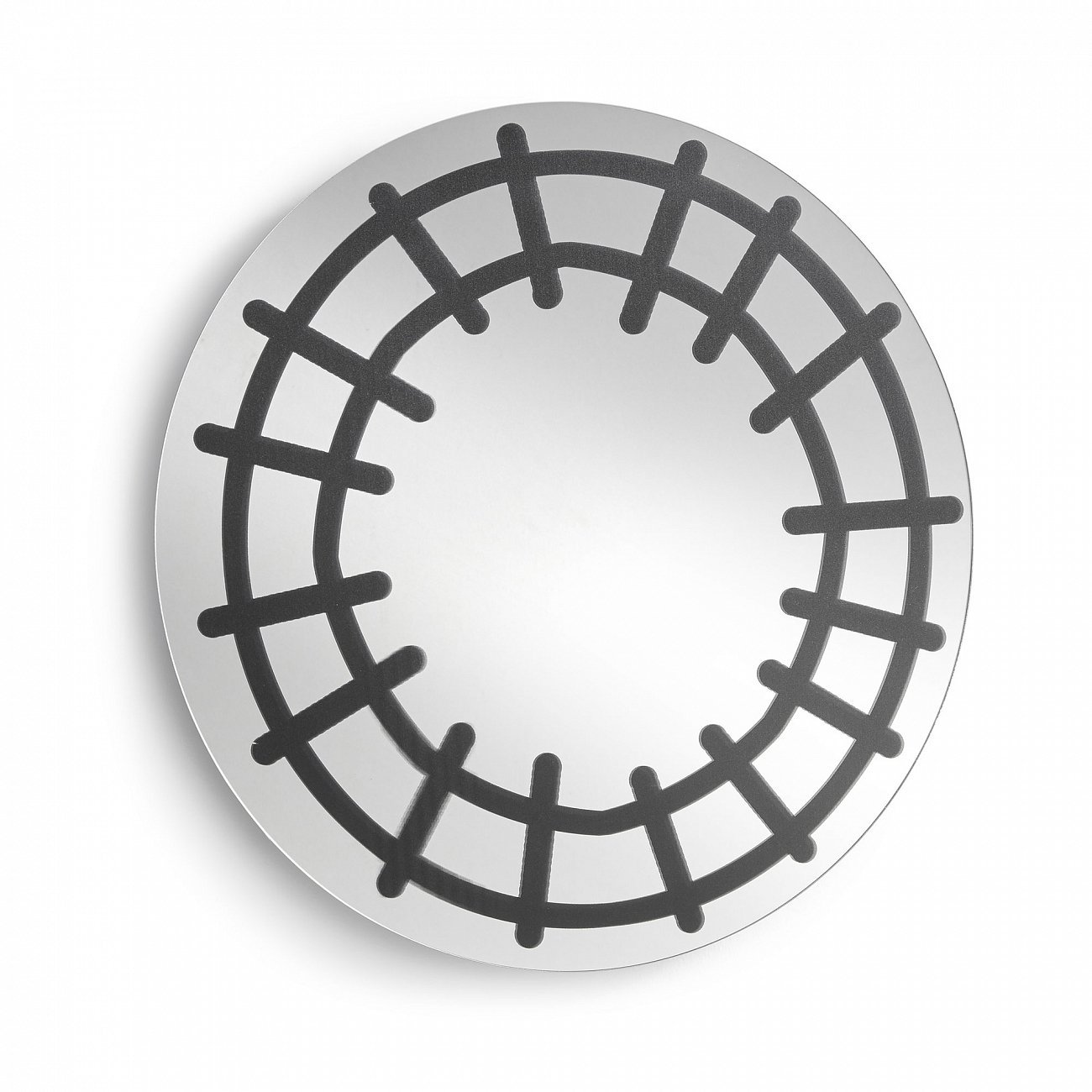 Зеркало круглое с черным принтом диаметр 50 см Chantel от La Forma LA FORMA ДИЗАЙНЕРСКИЕ 342815 Черный  - Вид №1