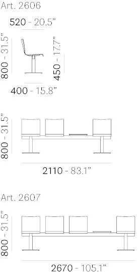 Pedrali Сиденье на шпонированной балке Kuadra sun-id-1398953 - Вид №4