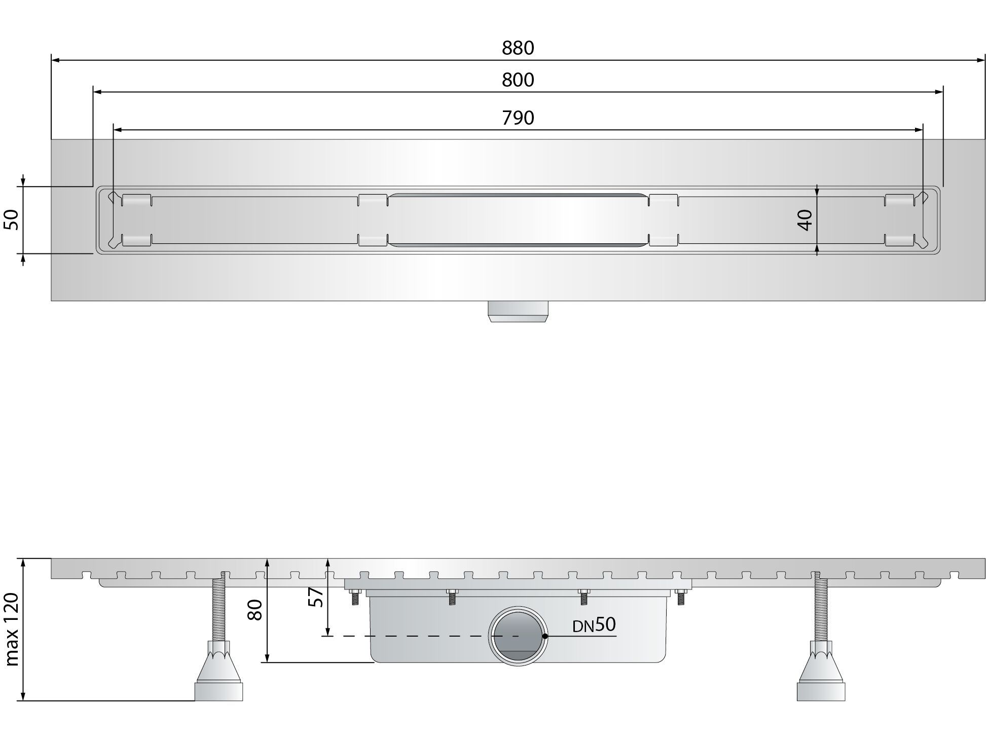 Слив для душа из нержавеющей стали OMP Unseen ARCH-00145436 - Вид №1