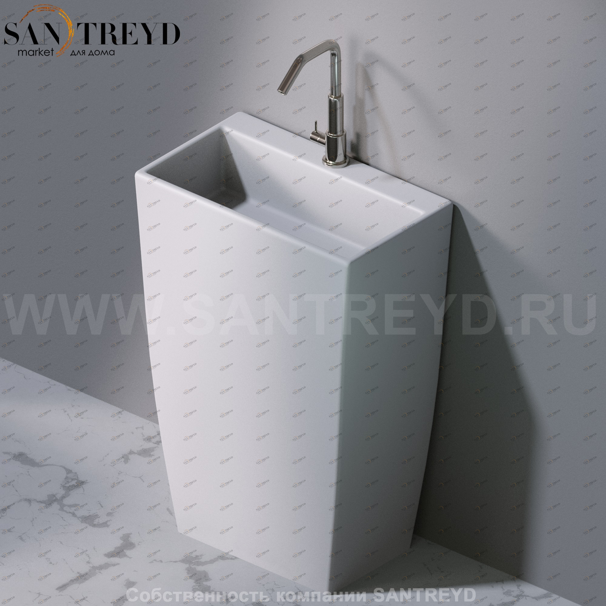 L115117 Напольная раковина стоящая прямоугольная A. e T. Italia Tower AeT ITALIA L115130