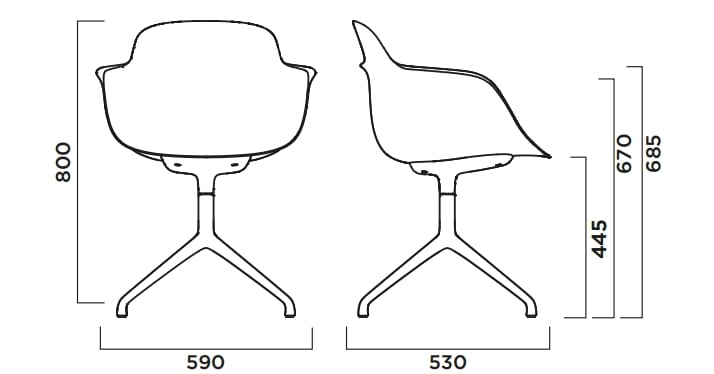 Стул на насесте из ткани и полипропилена с подлокотниками Infiniti Sicla ARCH-00115827 - Вид №2