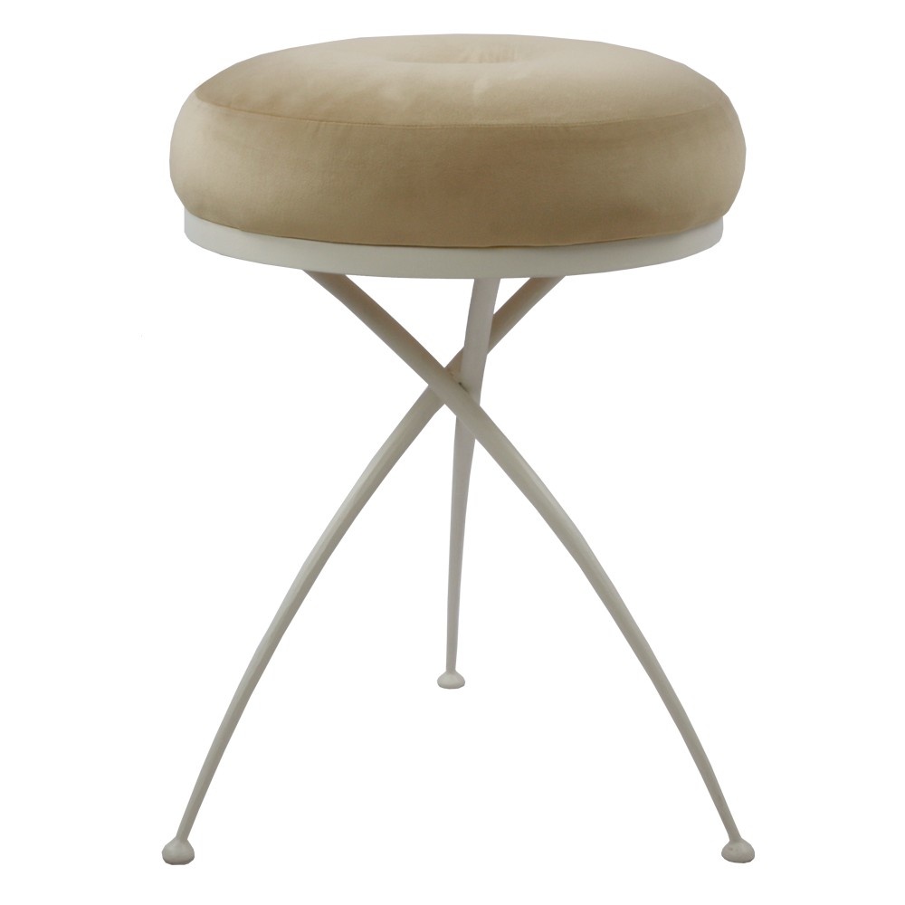 19025 BOGACHO Табурет Шанель Айвори кованая сталь / бархат  - Вид №1