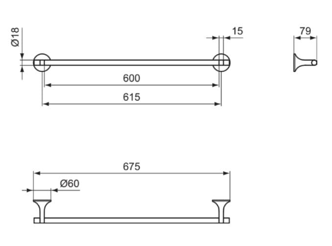 Металлический держатель для полотенец Ideal Standard La Dolce Vita ARCH-00065830 - Вид №3