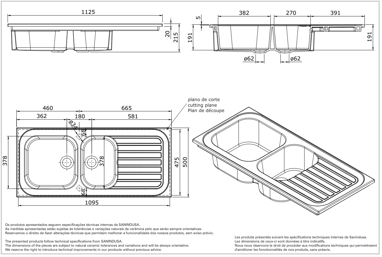 70710000 Подвесная раковина настенная прямоугольная Sanindusa Troia белая - Вид №1