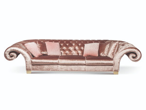 Бархатный диван в стиле Людовика XIV