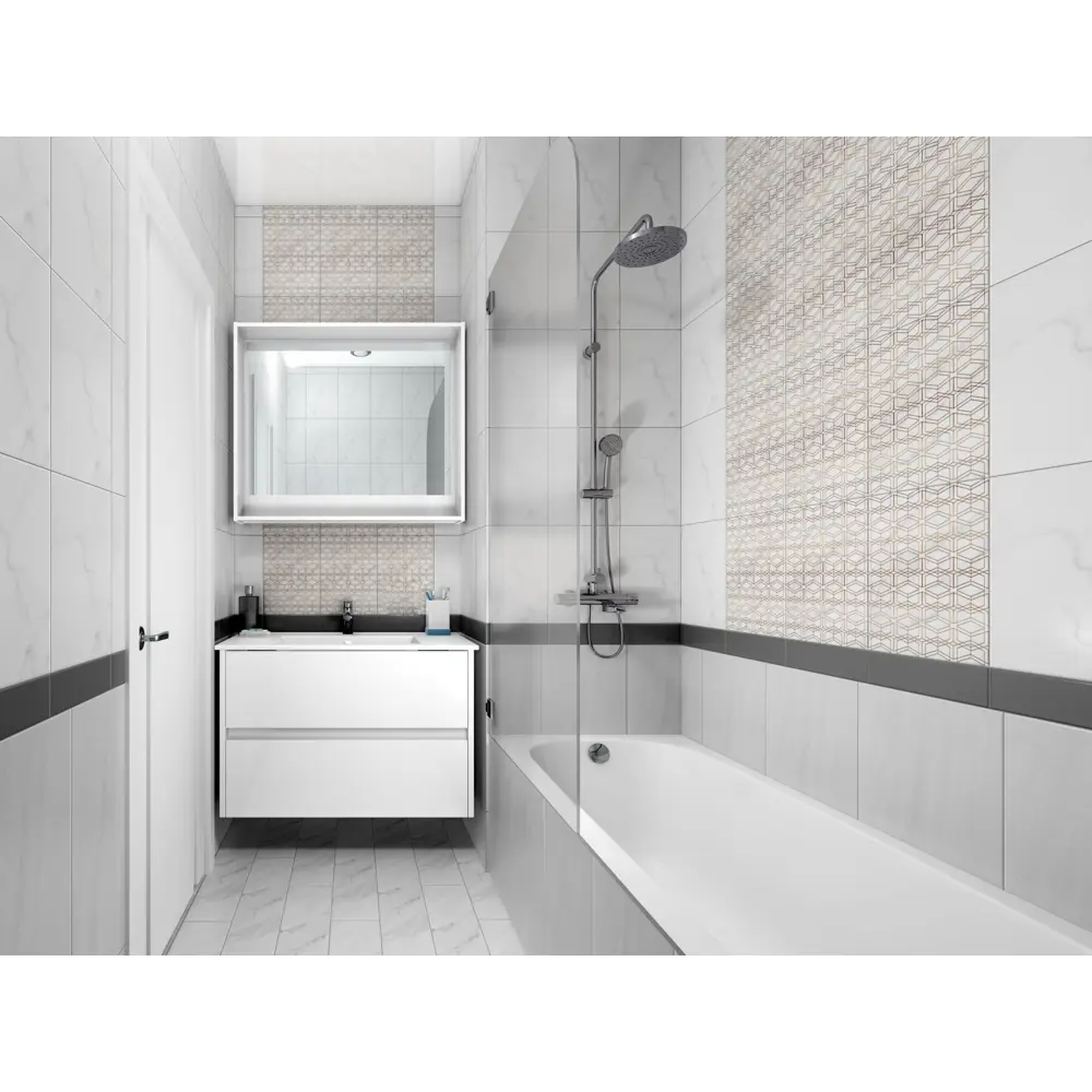 Плитка настенная Marble 25х35 см 1.4 м² цвет белый 82109478 STLM-2047859 BELANI  - Вид №8