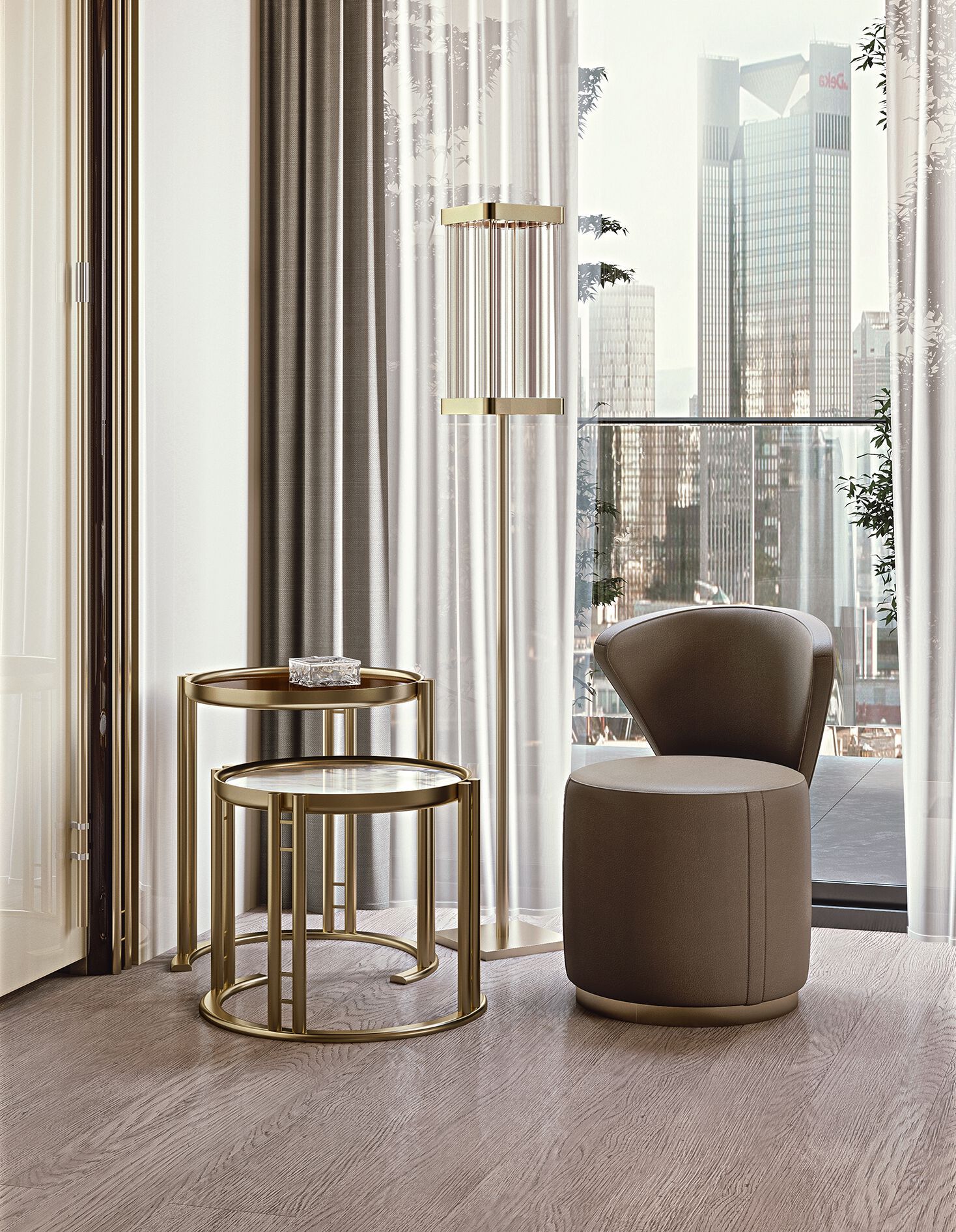 Круглый сервировочный столик из керамогранита Bizzotto Italia Atmosphera ARCH-00068327 - Вид №1