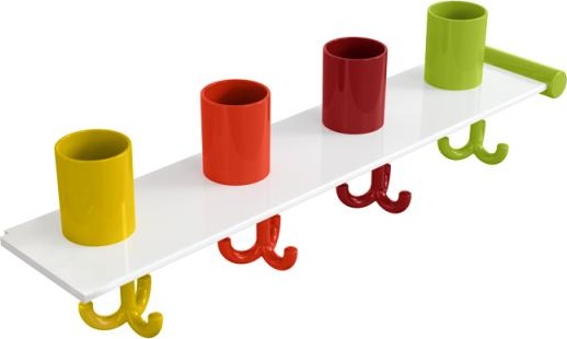 800.03.412 Набор удлинителей для держателей зубных щеток с крючком, 4 места HEWI Kids - Вид №4