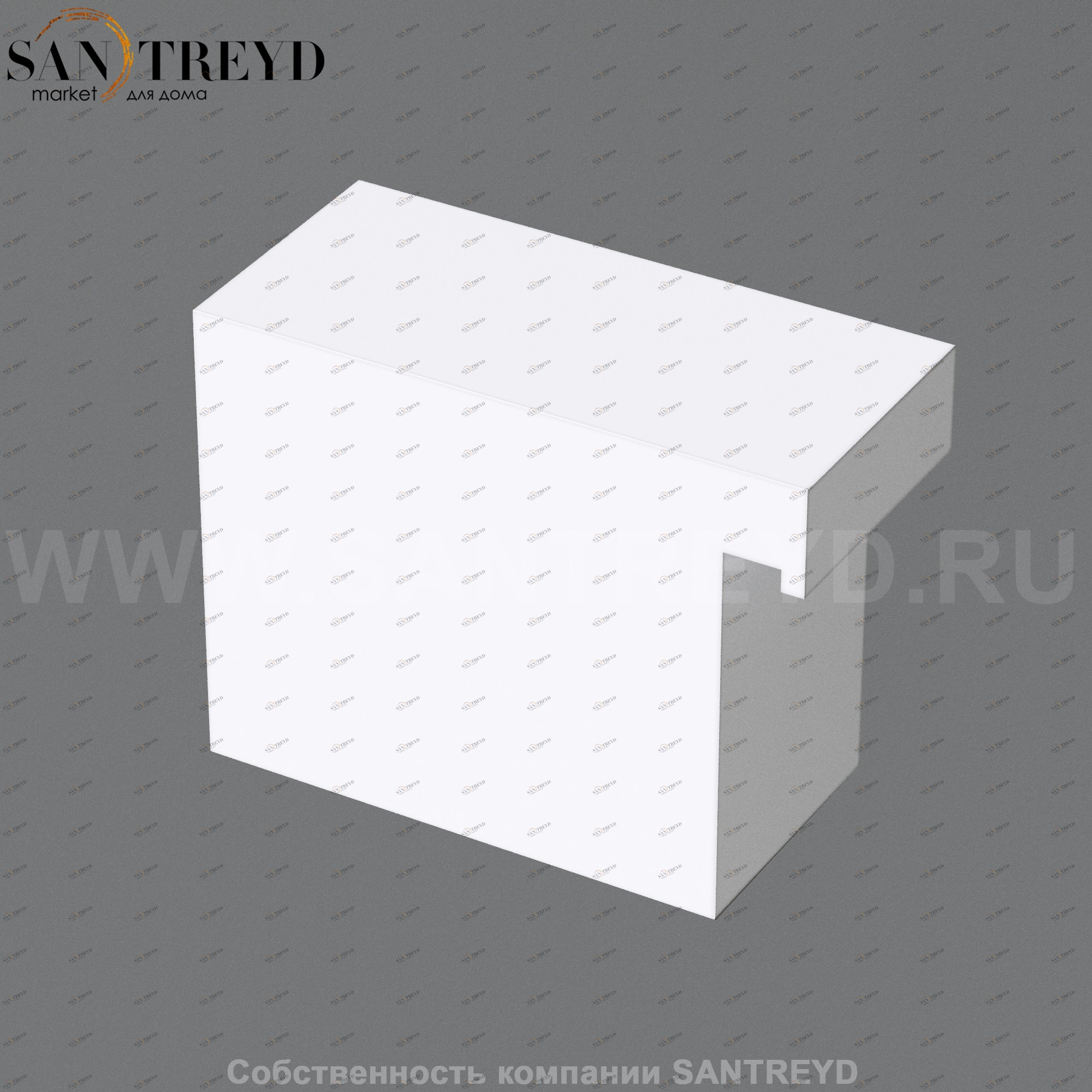 Effegibi ACCESSORI Модульная скамейка для облицовки, прямоугольная секция правая боковая заглушка белая. Возможна установка LED подстветки SV31000055