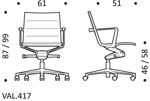 ICF Поворотное офисное кресло из кожи с 5-ю спицами и колесами Valea sun-id-1358564 - Вид №1