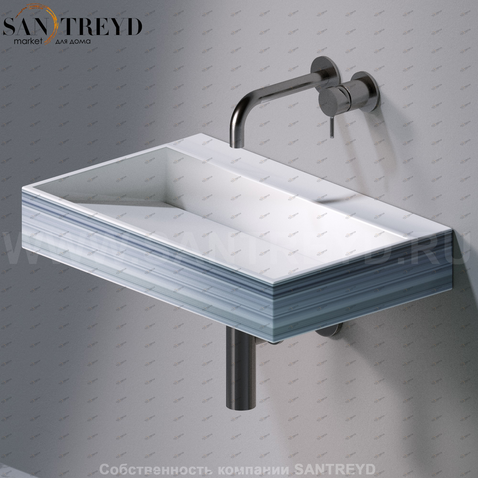 L010T1RPV4.431 Подвесная раковина настенная прямоугольная A. e T. Italia P35 белая AeT ITALIA