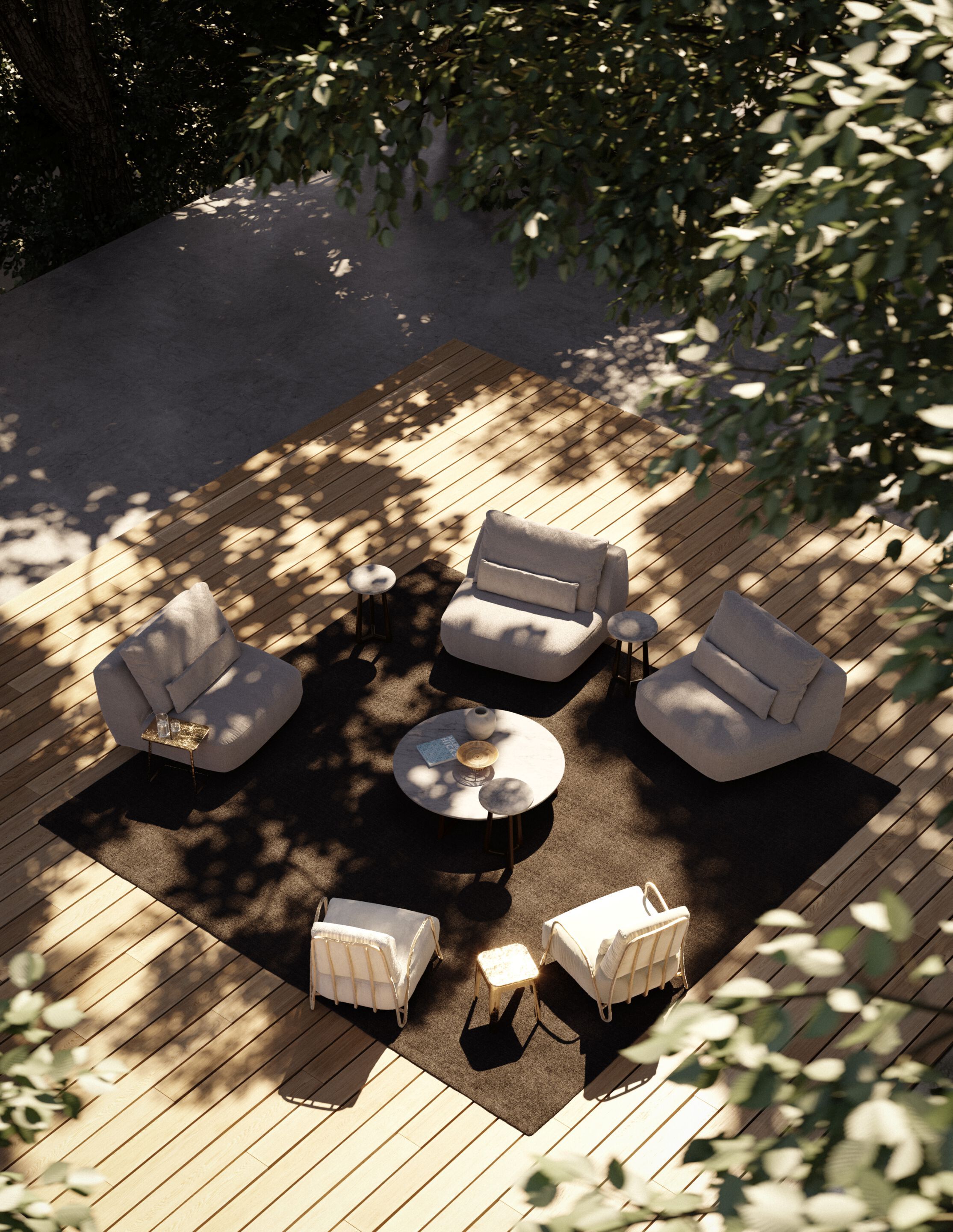 Бронзовый прямоугольный садовый столик Exteta Moonlight ARCH-00053616 - Вид №12