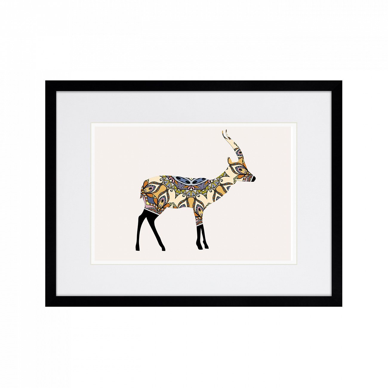 Картина в деревянной раме 42х32 см "Восточный блеск, Антилопа, 2016г." КАРТИНЫ В КВАРТИРУ  264551 Белый;коричневый;разноцветный  - Вид №1