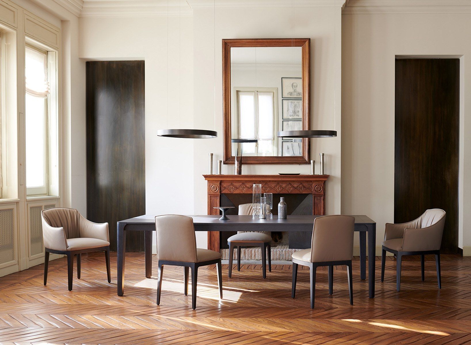 Кожаный мягкий стул Potocco ARCH-00097395 - Вид №2