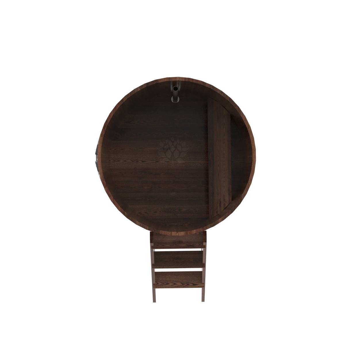 1199 Купель круглая из лиственницы d=1,17х1,2 морёная премиум Alyarus  - Вид №4