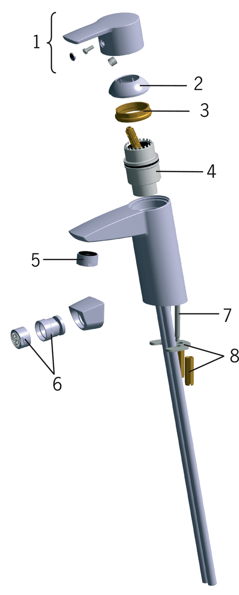 Oras 2808 Смеситель для умывальника 2808 Cubista Хром  - Вид №5