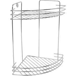 Полка для ванной комнаты Аквалиния двухъярусная угловая металл