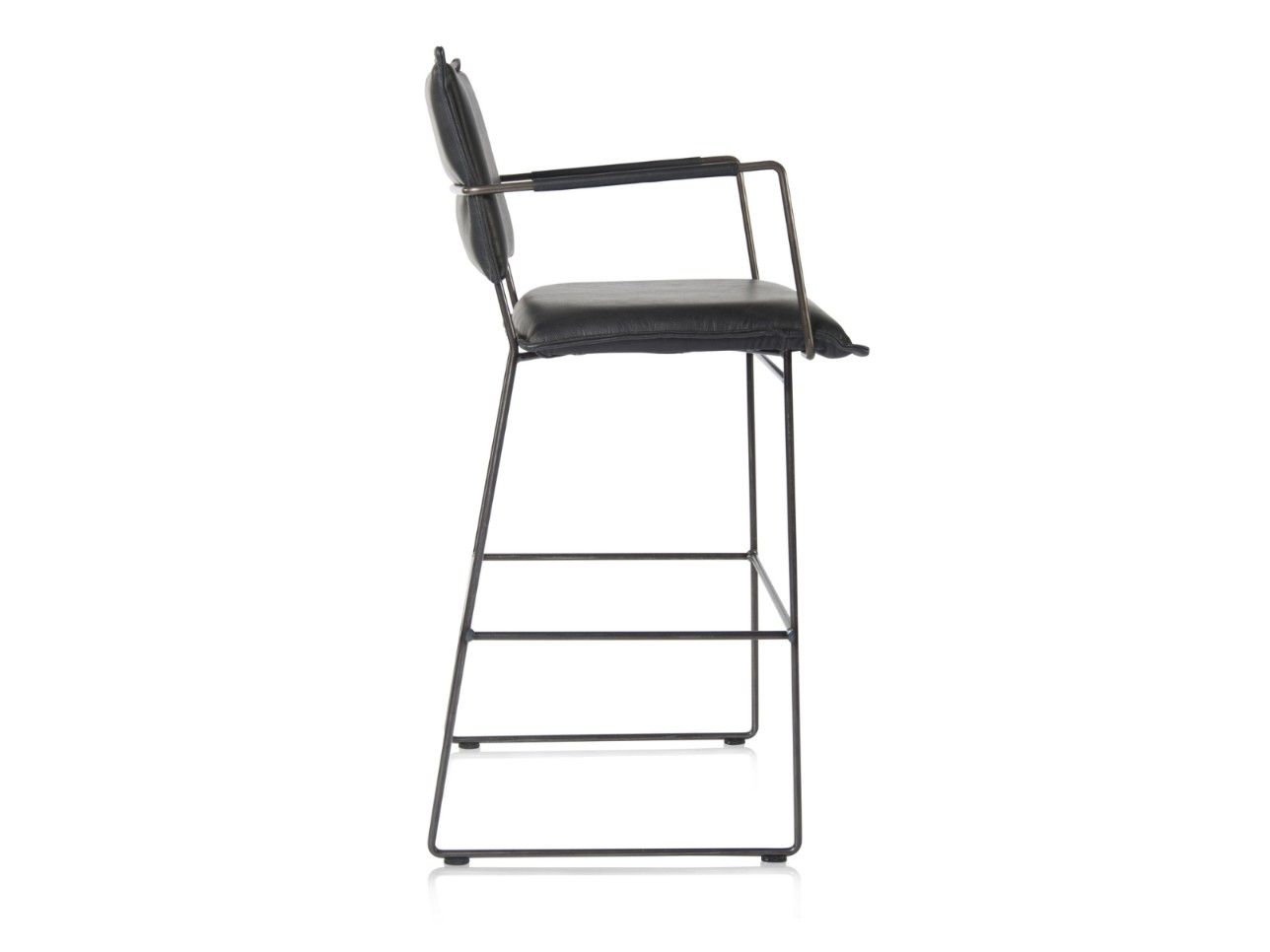 Высокий кожаный табурет с подлокотниками Jess Norman ARCH-00003356 - Вид №1