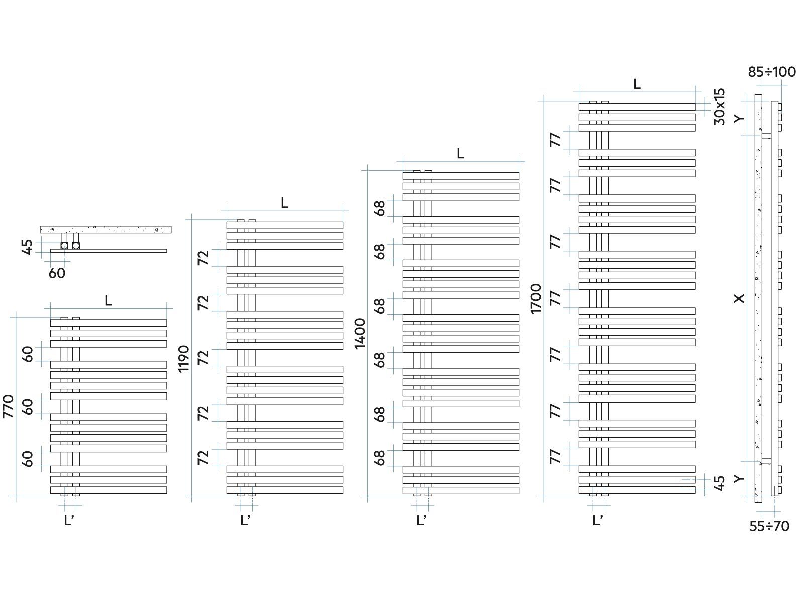 Радиатор для ванной из нержавеющей стали Irsap ARCH-00040197 - Вид №4