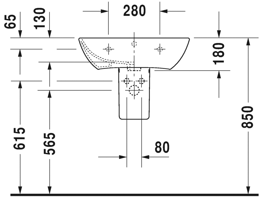 2335600000 Подвесная раковина настенная овальная Duravit ME BY STARCK - Вид №3