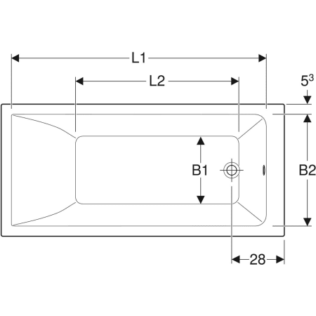 554.303.01.1 Прямоугольная ванна Geberit Renova Plan Geberit  - Вид №2