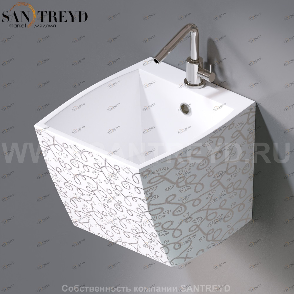 L253.400P Подвесная раковина настенная овальная A. e T. Italia SQUARE белая AeT ITALIA