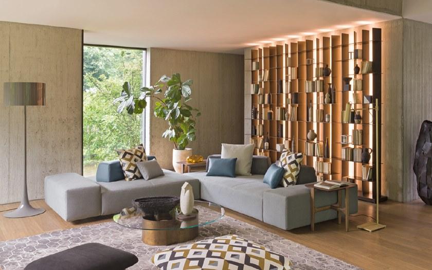 Flou Модульная скамья со спинкой, обитая тканью sun-id-1443945 - Вид №1