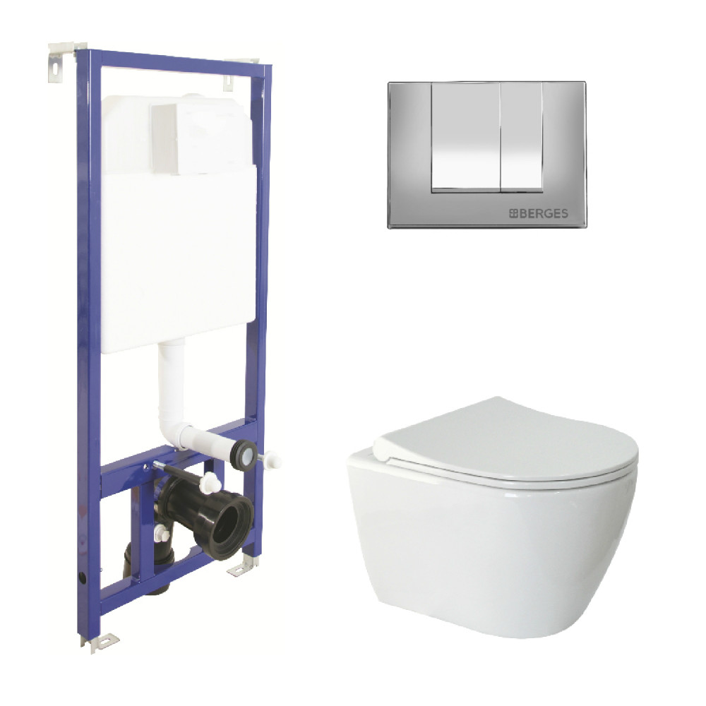 042243 Подвесной унитаз настенный Черный BERGES  Турция 