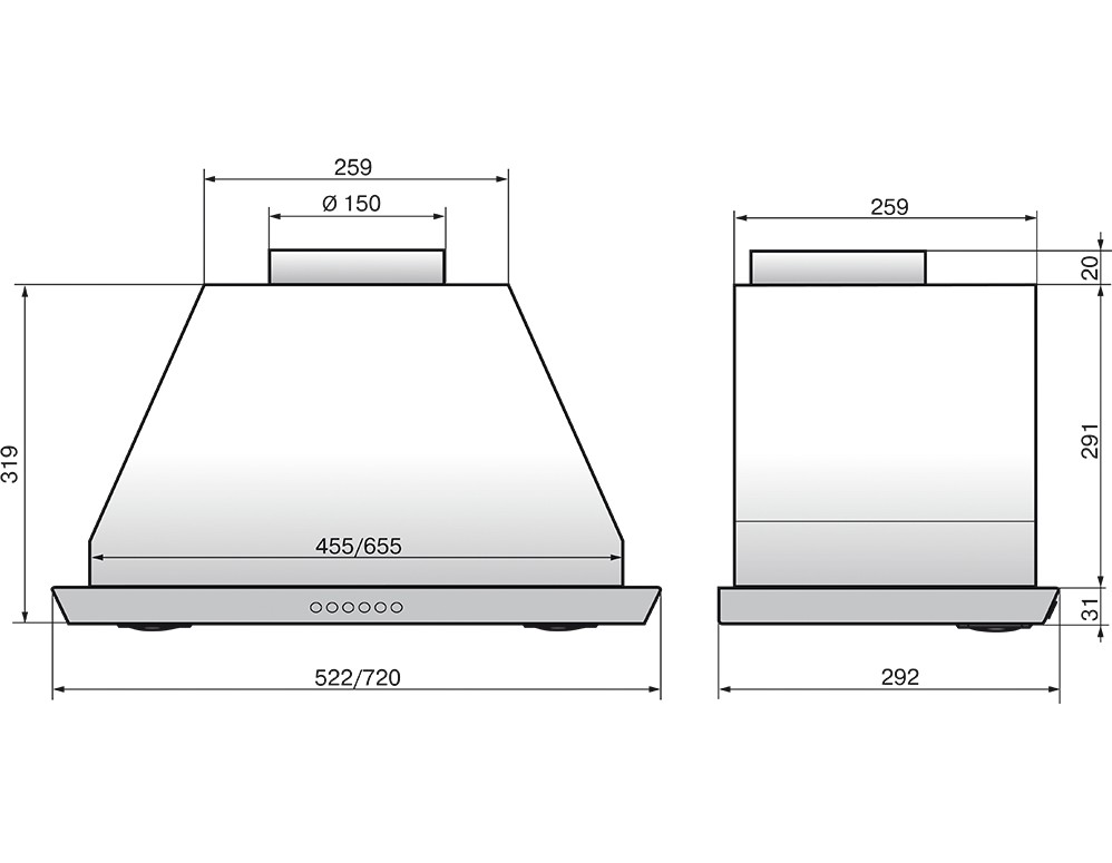 1183411 Вытяжка полновстраиваемая ELIKOR Врезной блок S4 72Н-700-Э4Д серебристый STDN-0063629 - Вид №7