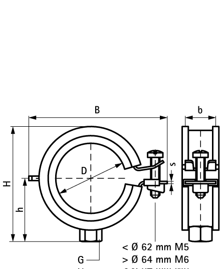 3363023 Крепление для труб  BIS KSB1 Хомуты с вкладышем epdm (M8, M8/10) для всех видов труб WALRAVEN  - Вид №1