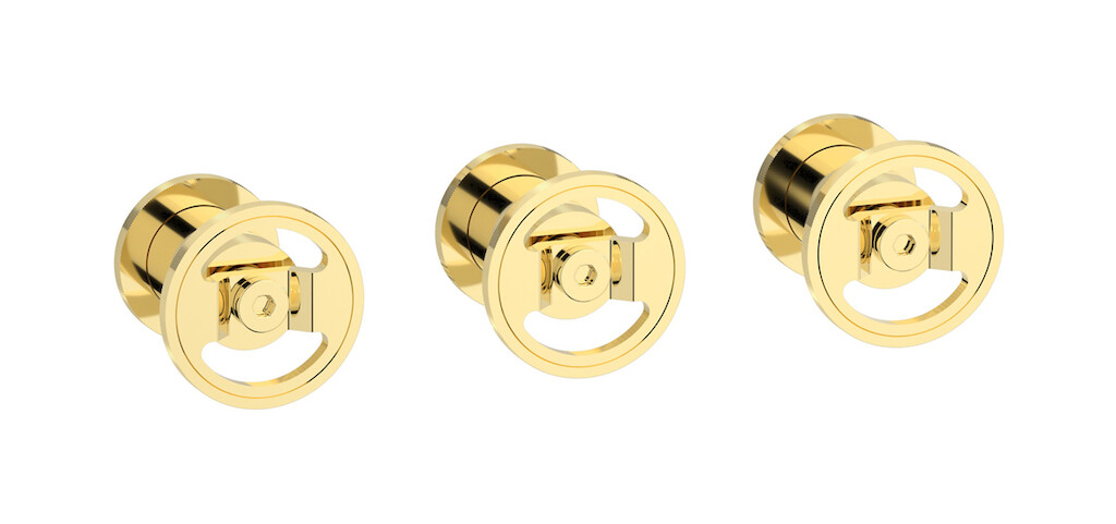 Встроенный смеситель для душа на 3 отверстия с двухходовым дивертером WE ARE IB b1410ii Pale Gold Bold