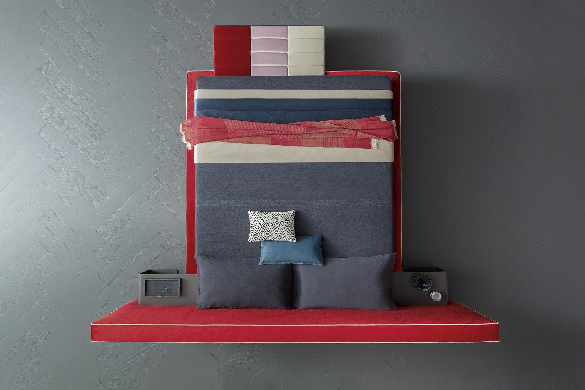 Двуспальная кровать для хранения ткани с мягким изголовьем Felis Bedstories ARCH-00105228 - Вид №27