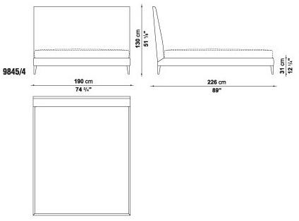 Maxalto Мягкая кровать со съемным чехлом из ткани с высоким изголовьем Demetra sun-id-1423256 - Вид №4