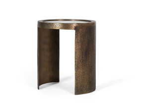 Высокий круглый железный журнальный столик