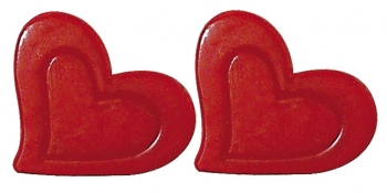 3115818 Аппликация для свечей: Сердцце, 2 части, 3 см, упаковка 2 шт, цвет красный Santreyd 