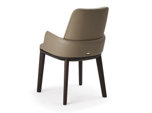 Кожаный мягкий стул с подлокотниками